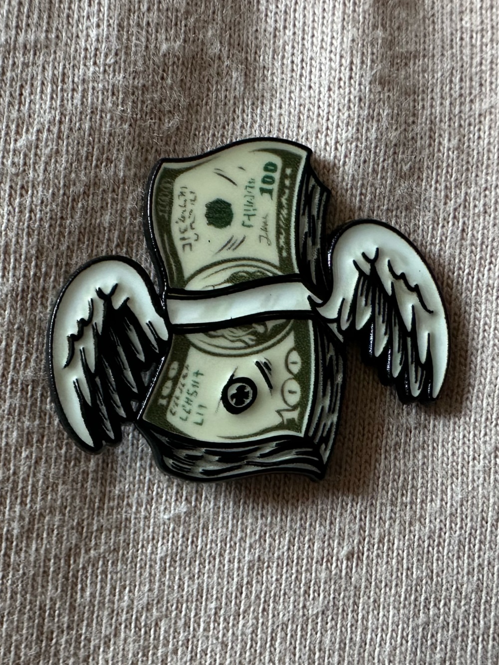Winged Money Enamel Pin